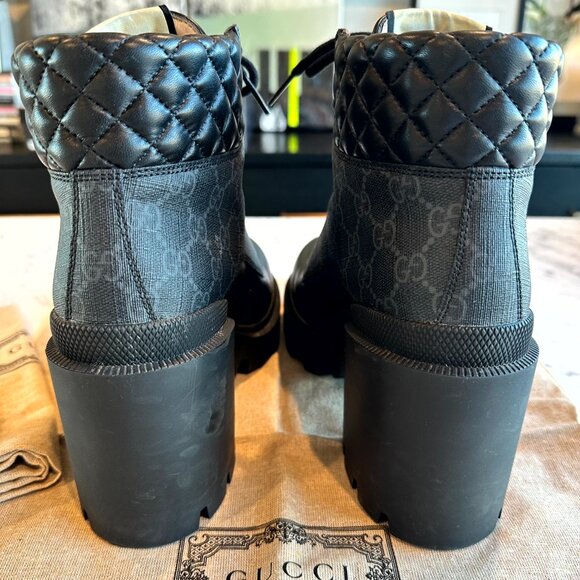 Gucci Women's GG Ankle Boot - Black Supreme Canvas - Size: 39 = 9 US - Picture 8 of 13